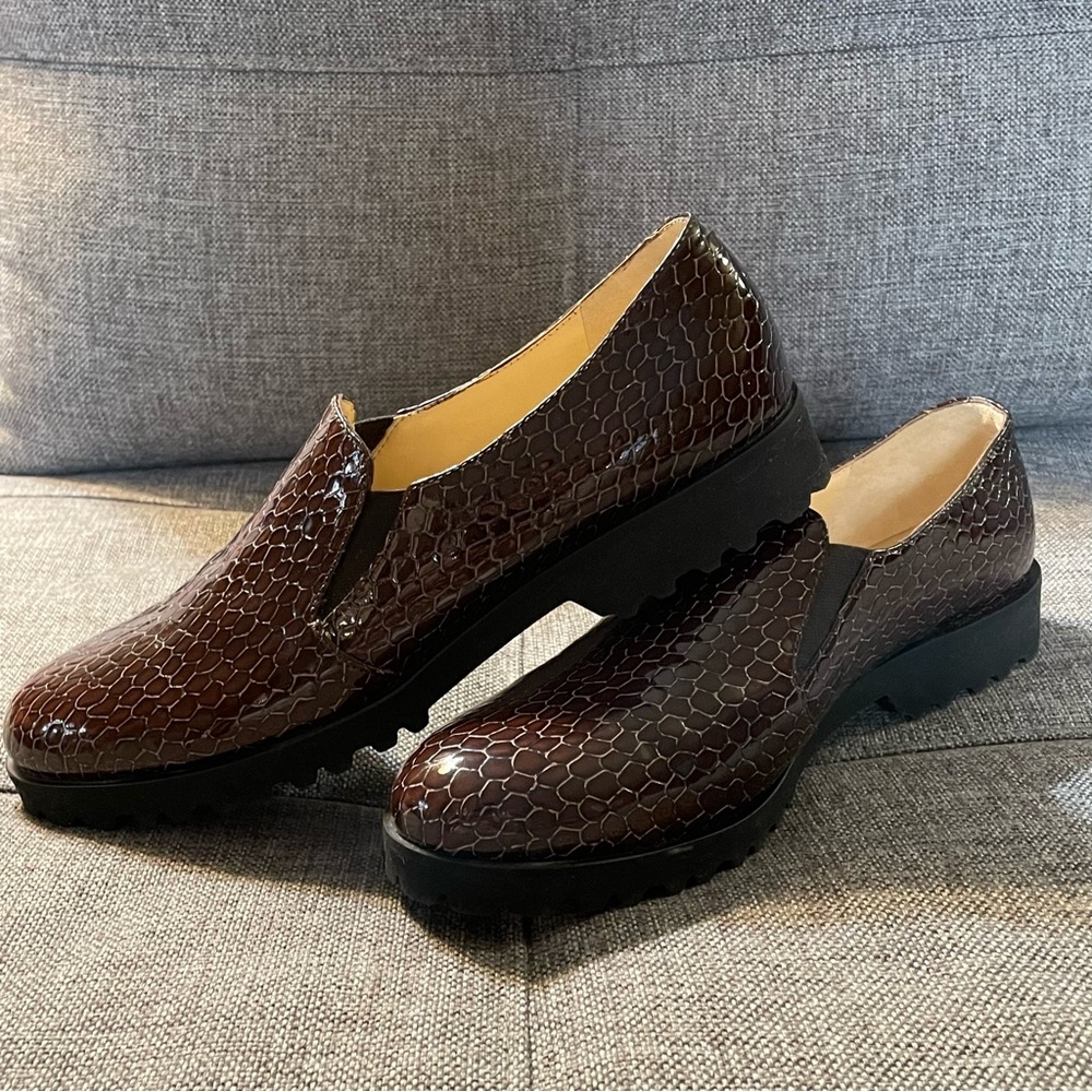 Never Worn AMALFI Croc Leather Loafers